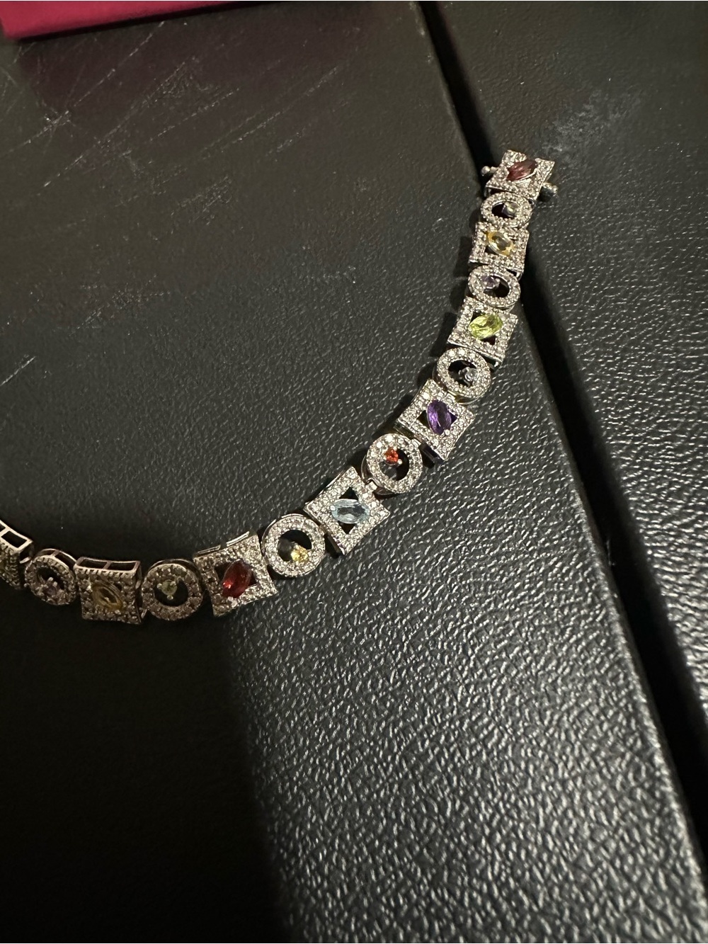 Ross-Simons 925 sterling Silver Multi-Gem Square and Round bracelet